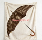 LV Monogram Umbrella Design Blanket Iconic LV Vintage Umbrella Throw 011